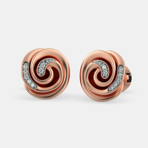 1050 Women S Diamond Earring Designs Online In India 2018 The Rosette Stud Earrings