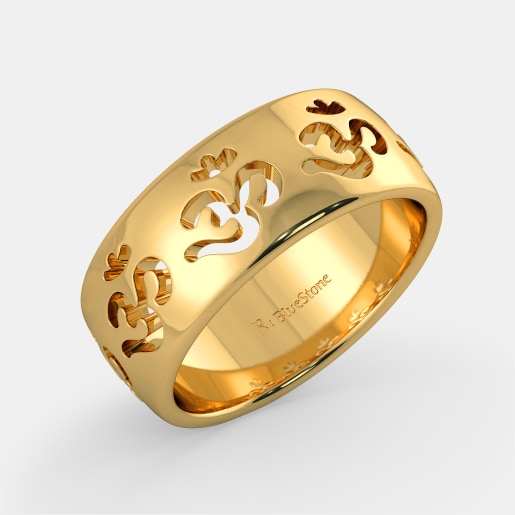 100 22k Gold Ring Designs Online In India 2018 Bluestone The Yashashvi Om Ring