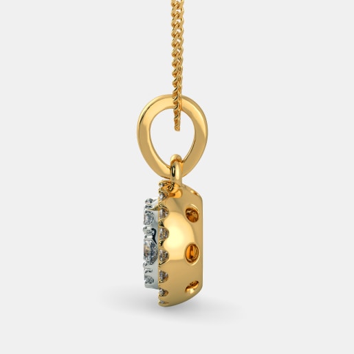 Diamond Pendant In Yellow Gold (0.91 Gram) With Diamonds (0.405 Ct)