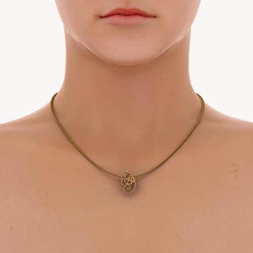Diamond Pendant In Yellow Gold (1.043 Gram) With Diamonds (0.015 Ct)